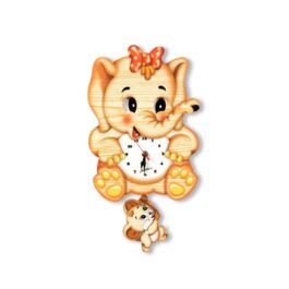 Orologio Mov. Occhi Elefante - Bartolucci